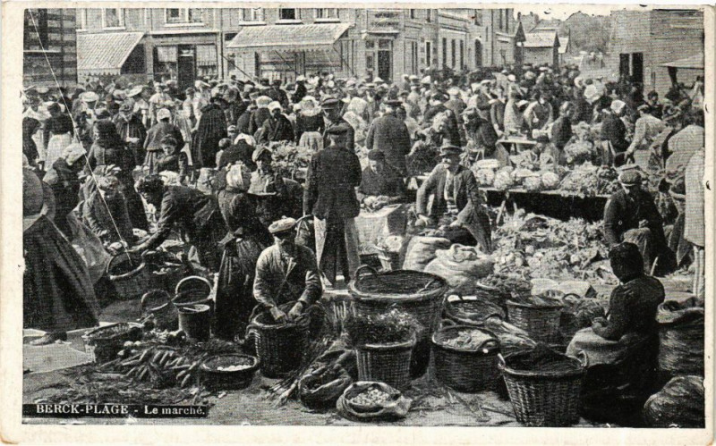 Carte postale ancienne Berck-Plage - Le Marché à Berck