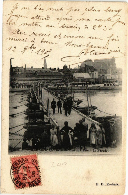 Carte postale ancienne Arras - Reble de Pont du Géme - La Parade à Arras