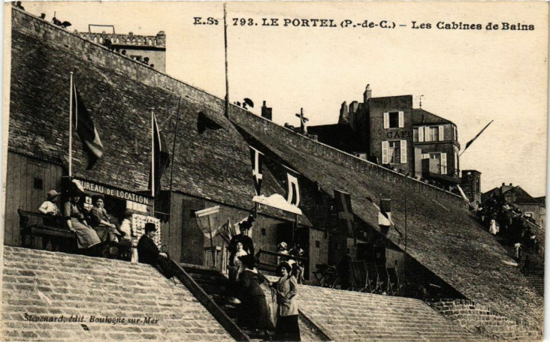 Carte postale ancienne Le Portel - Le cabines de bains au Portel