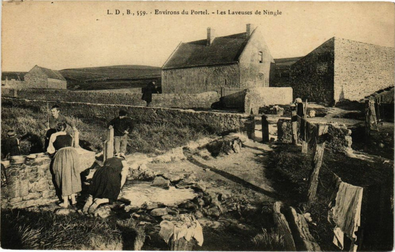 Carte postale ancienne Environs de portel - Les laveuses de ningle