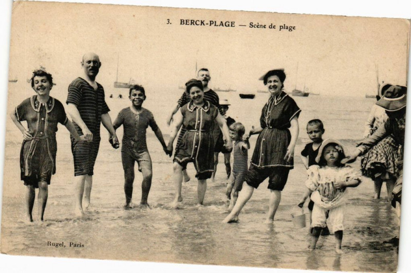 Carte postale ancienne Berck-Plage - Scéne de Plage à Berck