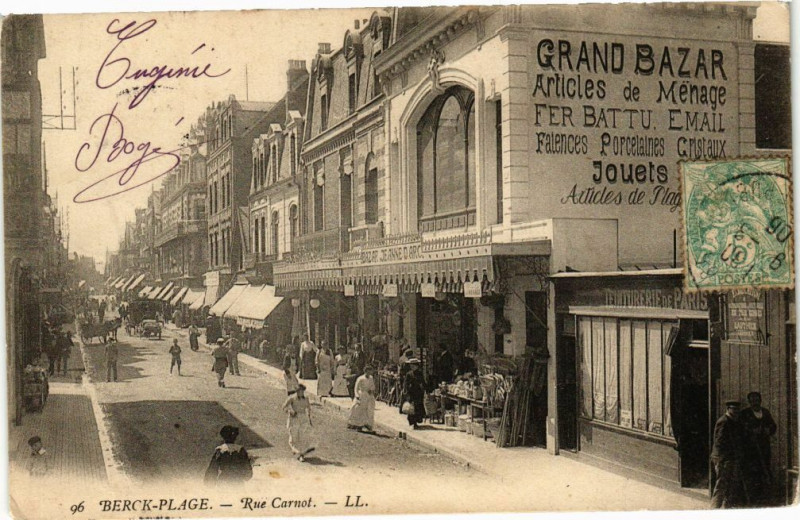 Carte postale ancienne Berck-Plage - Rue Carnot à Berck