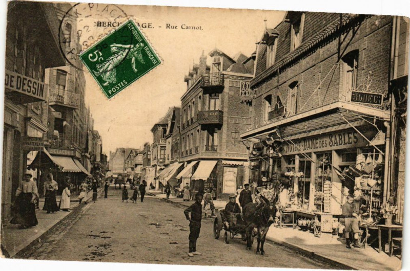 Carte postale ancienne Berck-Plage - Rue Carnot à Berck