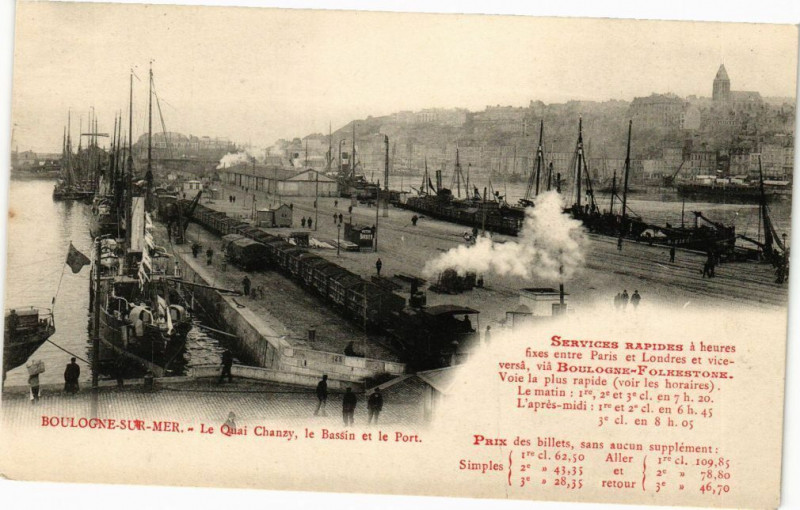 Carte postale ancienne Boulogne-sur-Mer - Le quai chanzy à Boulogne-sur-Mer