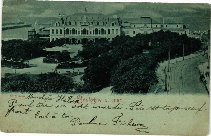 Carte postale ancienne Boulogne-sur-Mer - Le casino à Boulogne-sur-Mer