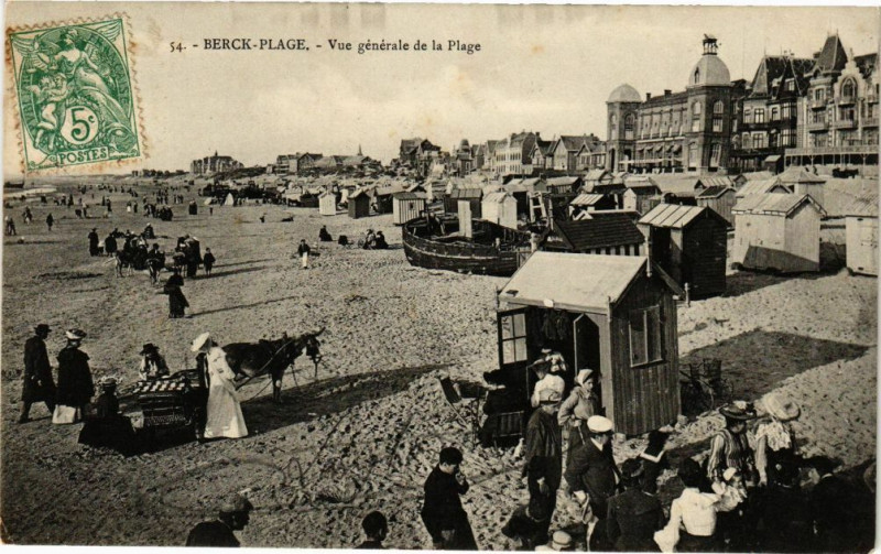 Carte postale ancienne Berck-Plage - Vue générale de la Plage à Berck