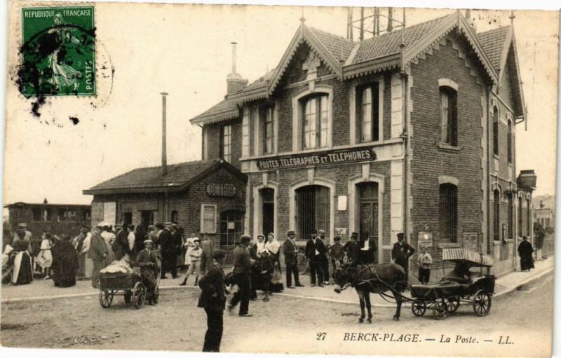 Carte postale ancienne Berck-Plage - La Poste à Berck