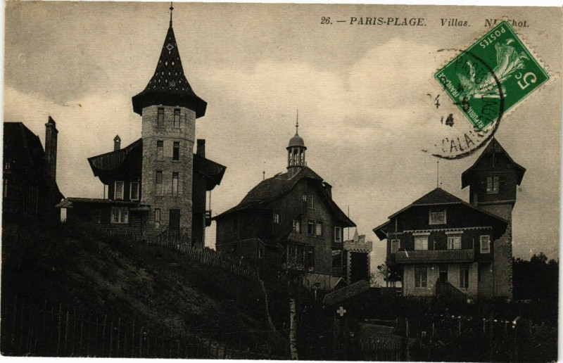 Carte postale ancienne Paris-Plage - Villas