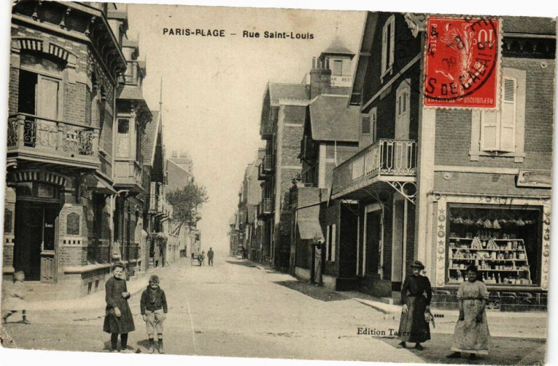 Carte postale ancienne Paris-Plage - Rue Saint-Louis