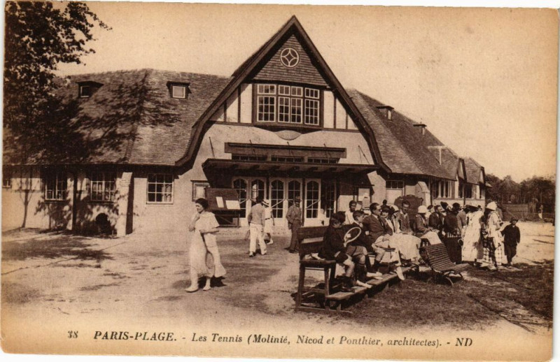 Carte postale ancienne Paris-Plage - Les Tennis