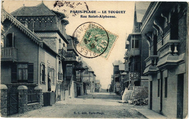 Carte postale ancienne Paris-Plage - Le Touquet - Rue Saint-Alphonse