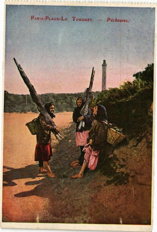 Carte postale ancienne Paris-Plage - Le Touquet - Pécheuses
