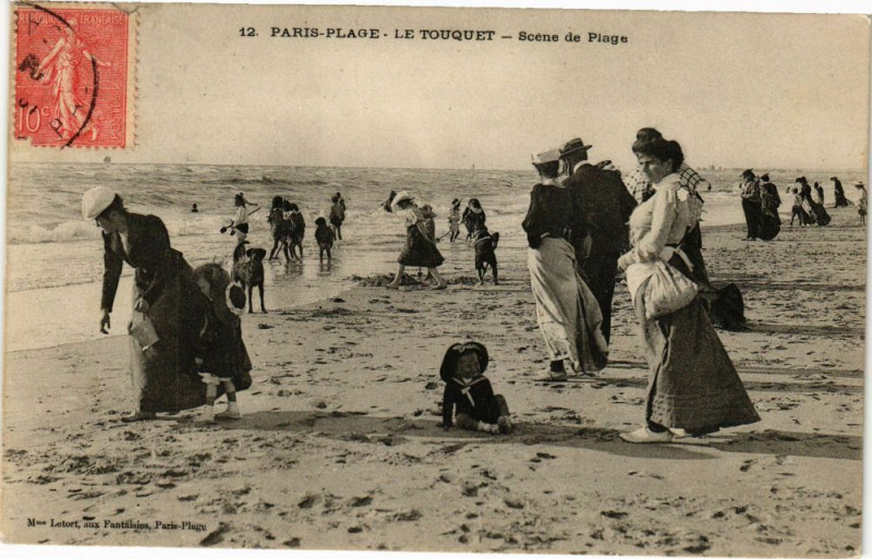 Carte postale ancienne Paris-Plage - Le Touquet - Scéne de Plage