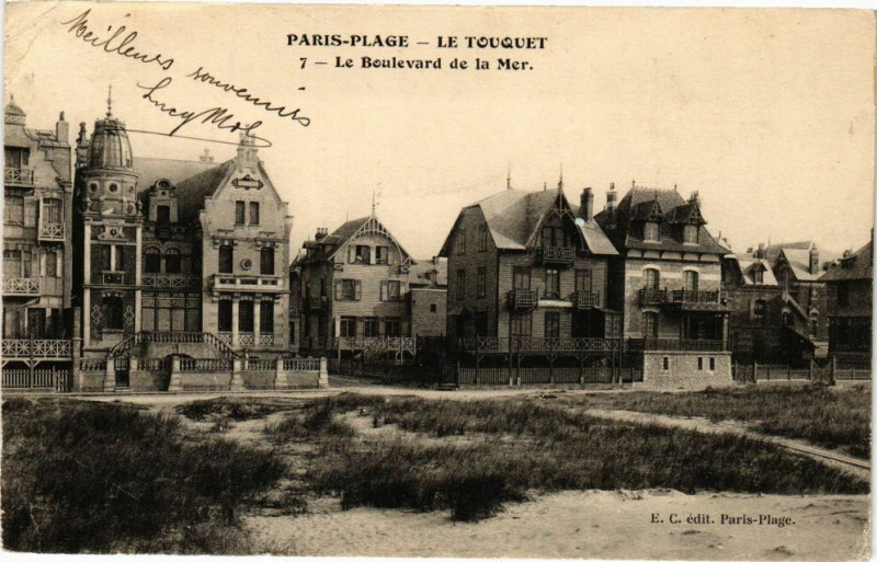 Carte postale ancienne Paris-Plage - Le Touquet - Le Boulevard de la Mer