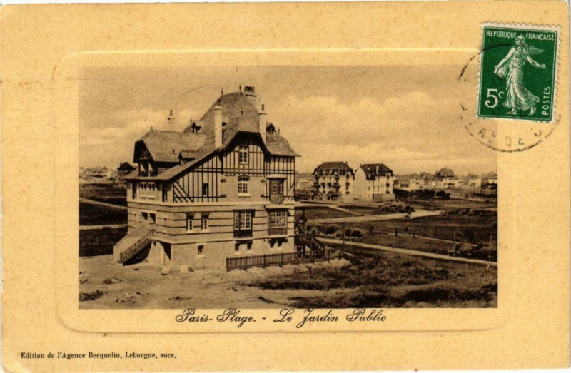 Carte postale ancienne Paris-Plage - Le Jardin Public