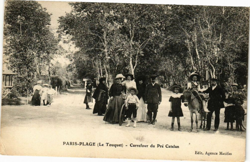 Carte postale ancienne Paris-Plage - Carrefour du Pré Catelan