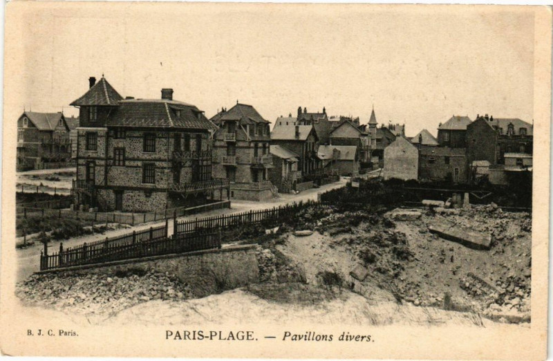 Carte postale ancienne Paris-Plage - Pavillons divers