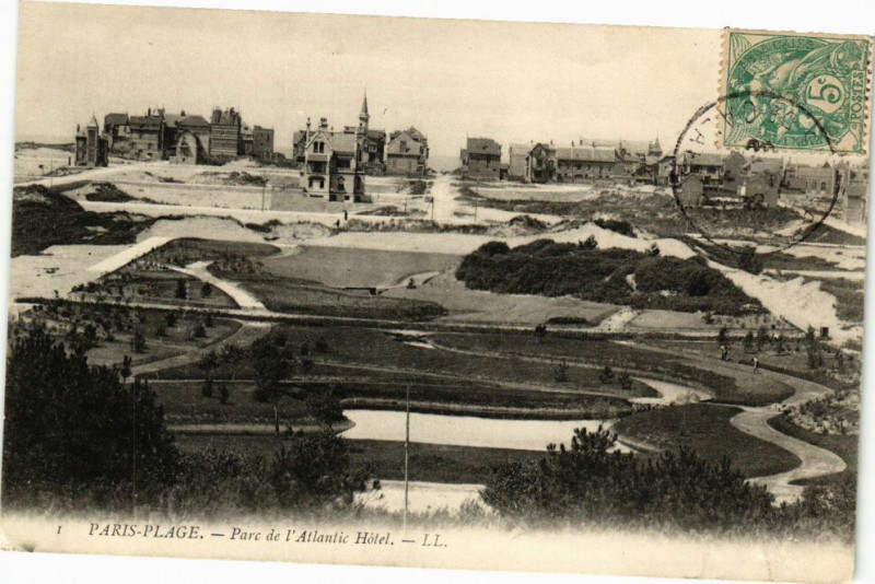 Carte postale ancienne Paris-Plage - Parc de l'Atlantic Hotel