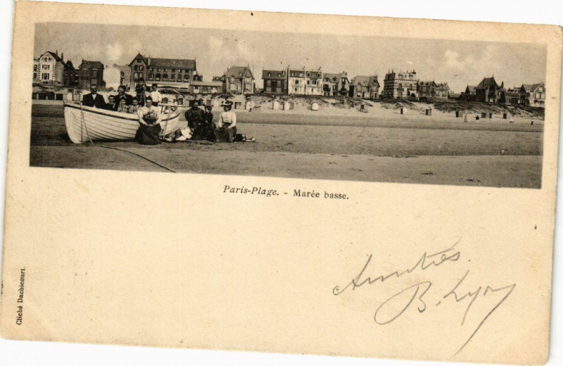 Carte postale ancienne Paris-Plage - Marée basse
