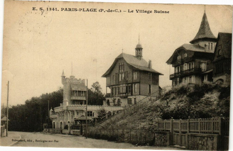 Carte postale ancienne Paris-Plage - Le Village Suisse