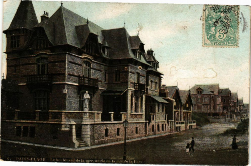 Carte postale ancienne Paris-Plage - Le boulevard de la mer
