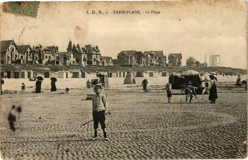 Carte postale ancienne Paris-Plage - La Plage