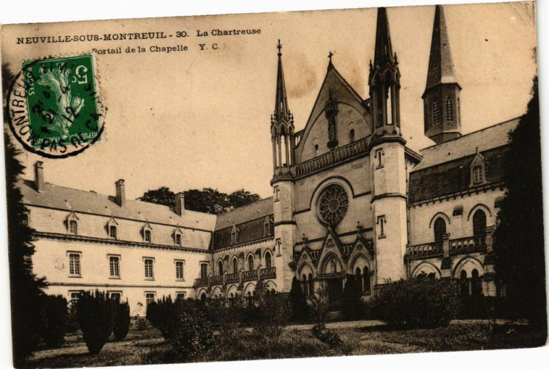 Carte postale ancienne Neuvelle-sous-Montreuil - La Chartreuse - Portail de la Chapelle à Montreuil