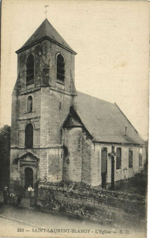 Carte postale ancienne Saint-Laurent-Blancy - L'Eglise