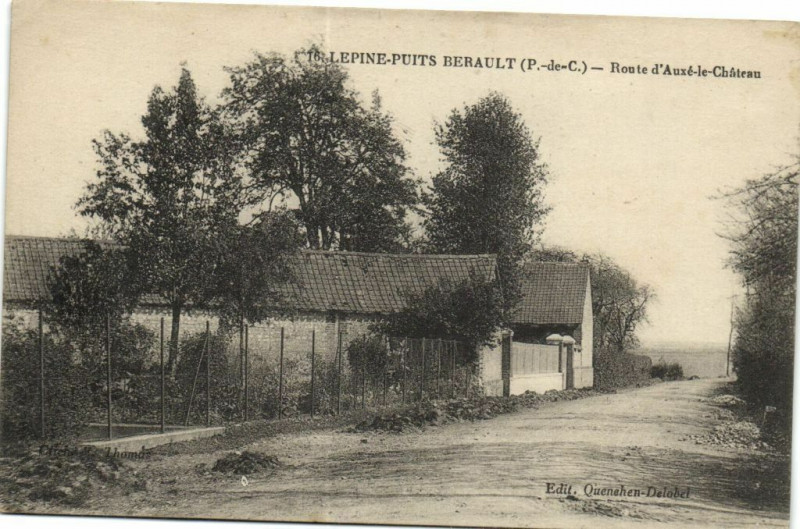 Carte postale ancienne Lepine-Puits Berault Route d'Auxé-le-Chateau à Lépine