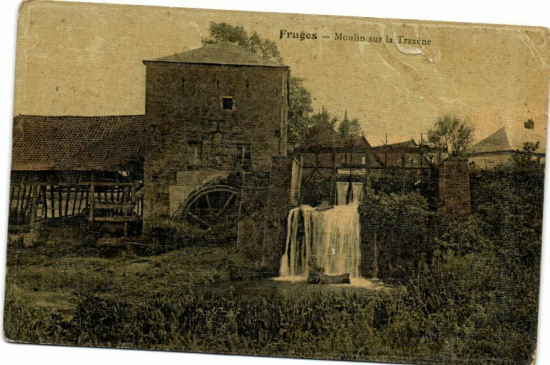 Carte postale ancienne Fruges - Moulin sur la Traxéne à Fruges