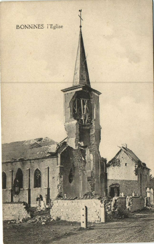 Carte postale ancienne Bonnines l'Eglise