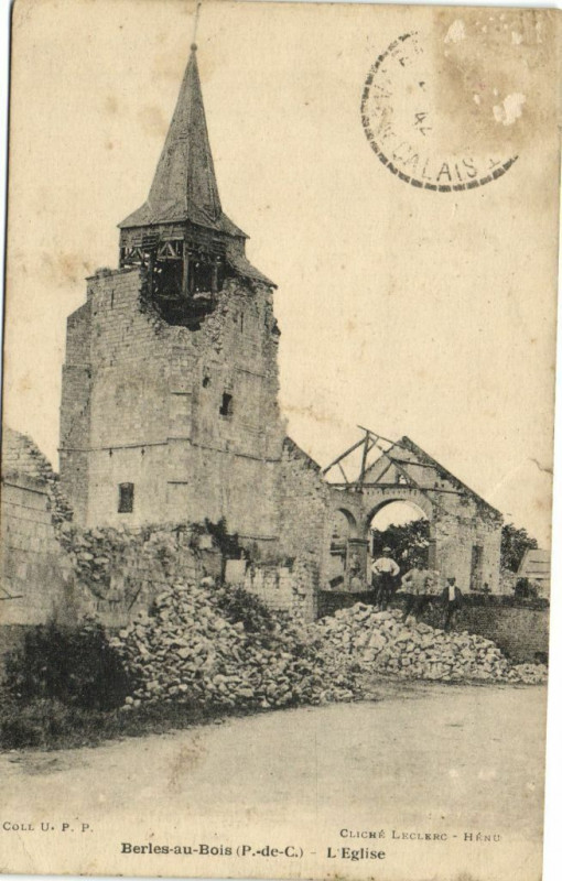 Carte postale ancienne Beries-au-Bois L'Eglise