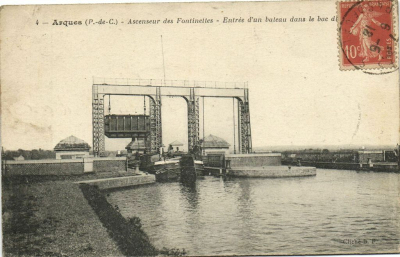Carte postale ancienne Arques Ascenseur des Fontinettes - Entrée d'un .. à Arques