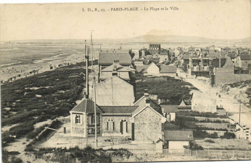 Carte postale ancienne Paris-Plage - La Plage et la Ville
