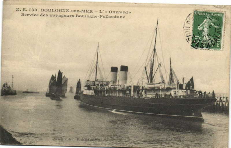 Carte postale ancienne Boulogne-sur-Mer - LOnward Service des voyageurs Boulogne-.... à Boulogne-sur-Mer