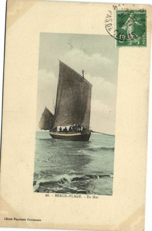 Carte postale ancienne Berck-Plage - En Mer à Berck