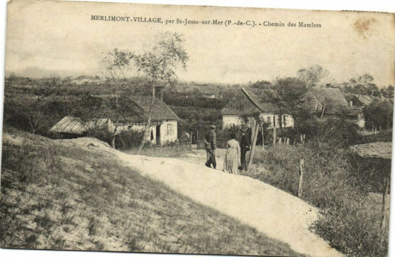 Carte postale ancienne Merlimont-Village par Saint-Jones-sur-Mer Chemin des .. à Merlimont