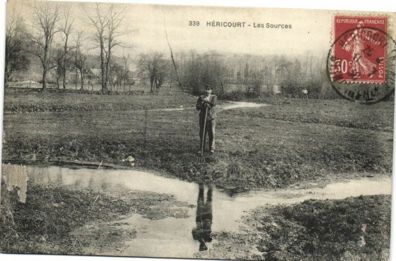 Carte postale ancienne Hétiocourt - Les Sources