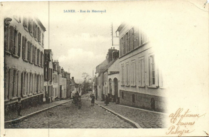 Carte postale ancienne Samer-Rue du Montreuil à Montreuil
