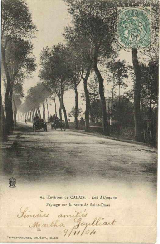 Carte postale ancienne Environs de Calais - Les Attaques à Calais