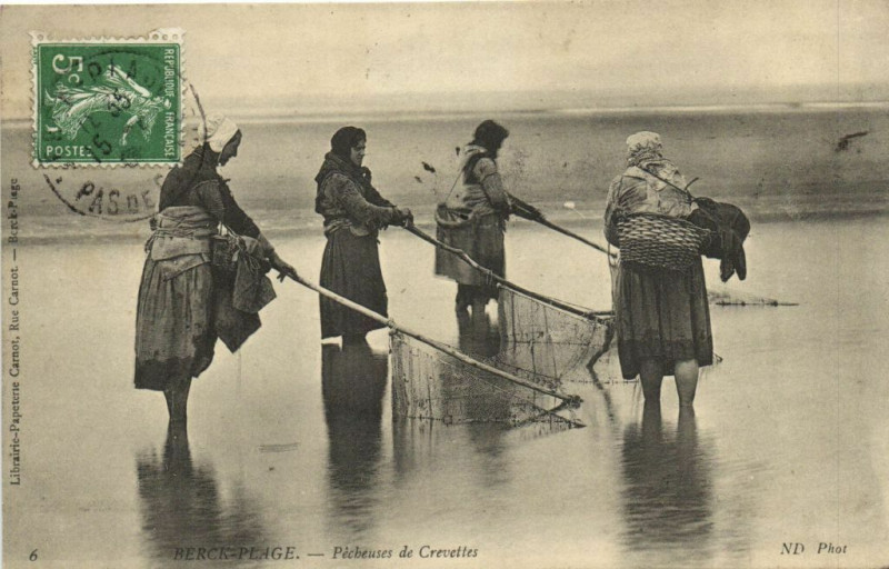 Carte postale ancienne Berck-Plage - Pécheuses de Crevettes à Berck