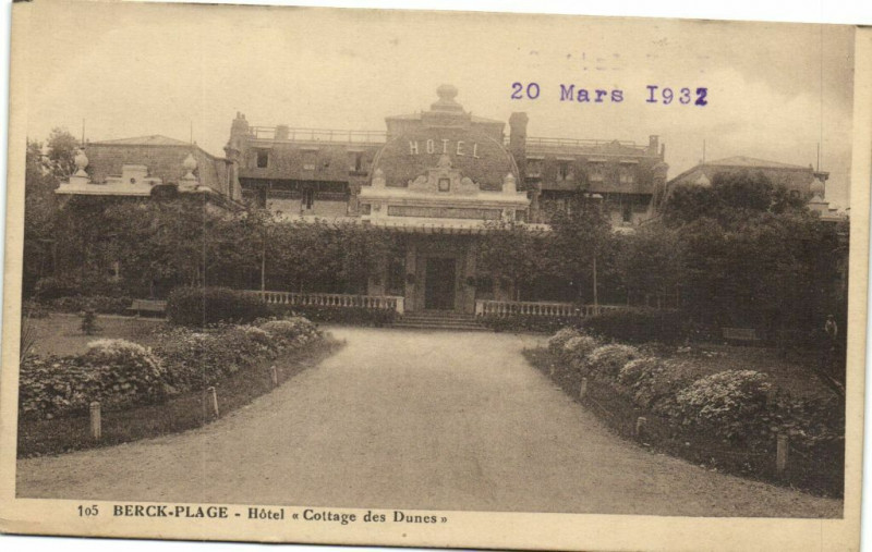 Carte postale ancienne Berck-Plage - Hotel Cottage des Dunes à Berck