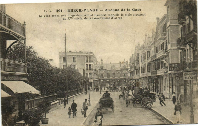 Carte postale ancienne Berck-Plage - Avenue de la Gare à Berck