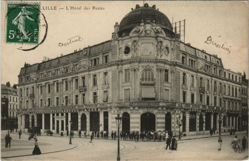 Carte postale ancienne Lille - L'Hotel des Postes à Lille