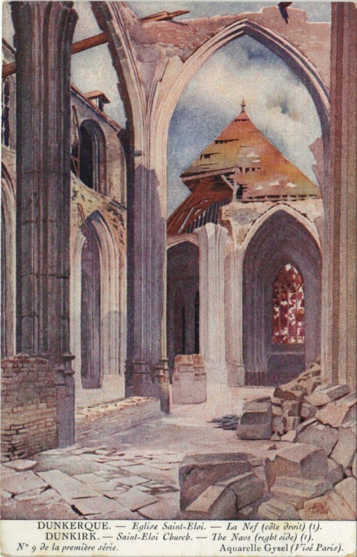 Carte postale ancienne Dunkerque - Eglise Saint-Eloi à Dunkerque