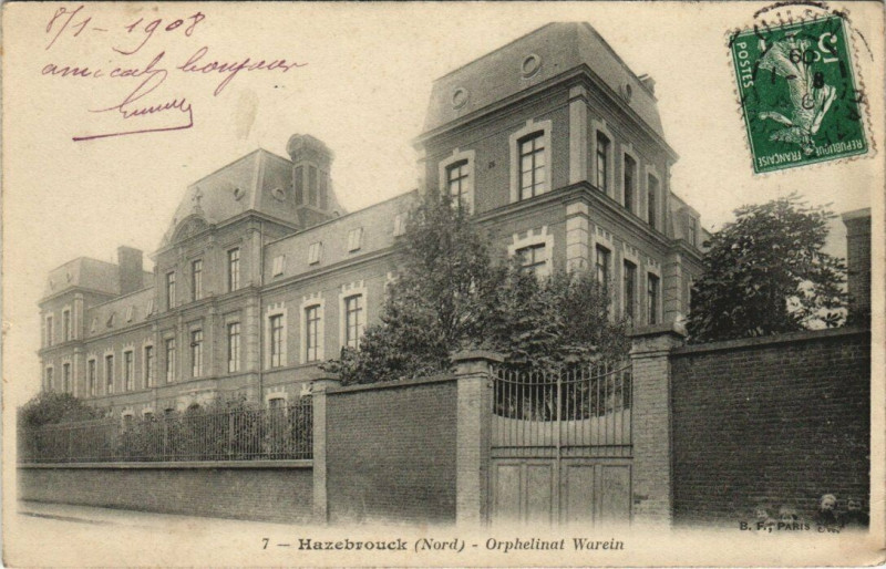 Carte postale ancienne Hazebrouck - Orphelinat Warein à Hazebrouck