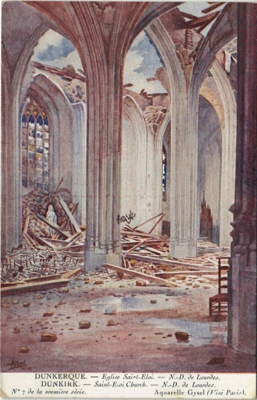 Carte postale ancienne Dunkerque - Eglise Saint-Eloi à Dunkerque