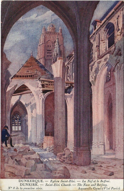Carte postale ancienne Dunkerque - Eglise Saint-Eloi à Dunkerque