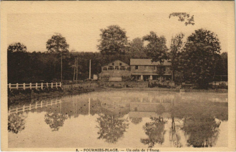 Carte postale ancienne Fourmies-Plage - Un coin de l'Etang à Fourmies