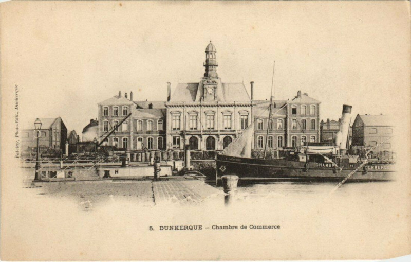 Carte postale ancienne Dunkerque - Chambre de Commerce à Dunkerque